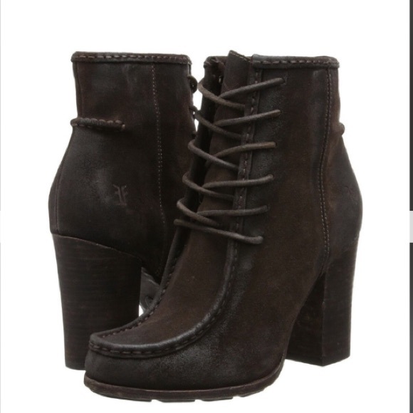 FRYE Parker Moc Short Suede Lace Up Boots - Picture 14 of 15